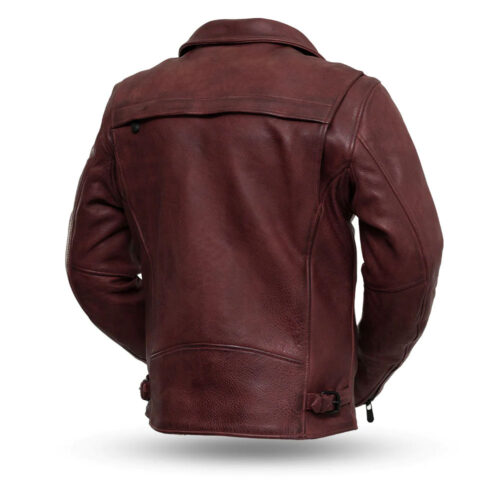 Mens Red Motorcycle Leather Jacket Motorcycle Collection Free Shipping