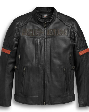 Men’s Vanocker Waterproof H-D Triple Vent System Leather Jacket Motorcycle Collection Free Shipping