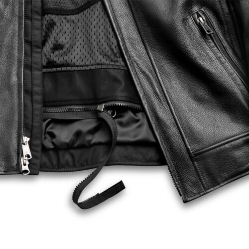 Men’s Vanocker Waterproof H-D Triple Vent System Leather Jacket Motorcycle Collection Free Shipping