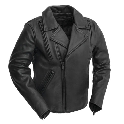 Night Rider Leather Biker Jacket Mens Motorcycle Collection Free Shipping