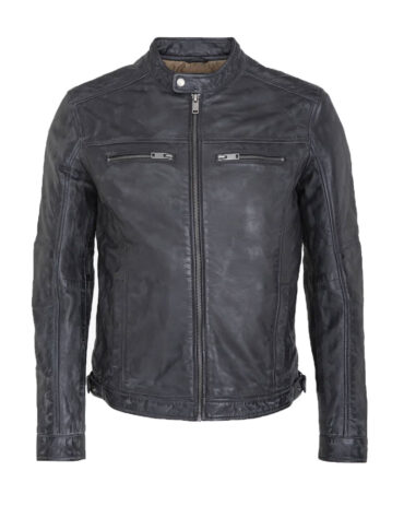Lee Cooper Black Motorcycle Leather Jacket Fashion Jackets Free Shipping