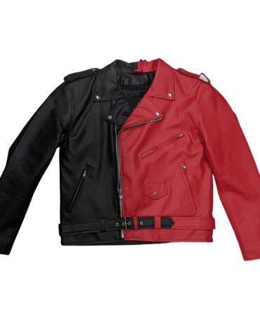 Vegan-Classic-Half-Red-Half-Black-Motorcycle-Jacket