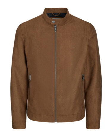 Brown-Jack&Jones-Leather-Biker-Jacket