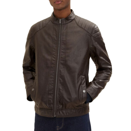 Fashion Leather Biker Jacket Tom Tailor Fashion Jackets Free Shipping