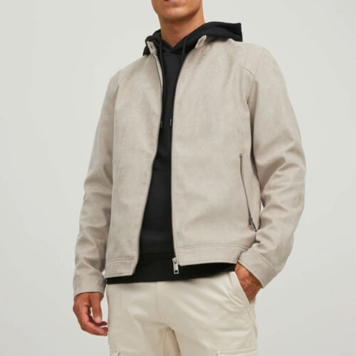 White Jack&Jones Leather Fashion Jacket Fashion Jackets Free Shipping
