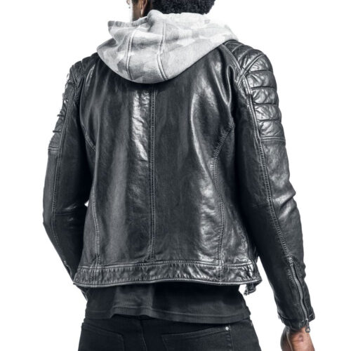 Black Grey Gipsy Leather Motorcycle Jacket Fashion Jackets Free Shipping