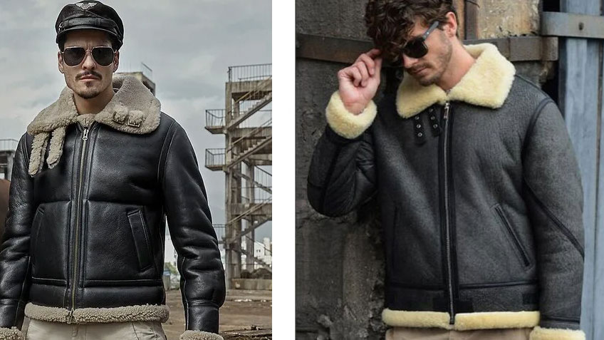 Shearling Biker Jackets for Men