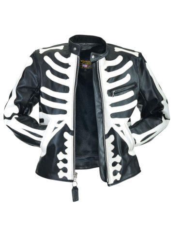 Bold Style and Premium Craftsmanship MODEL B W BONES Leather Jacket Fashion Jackets Free Shipping