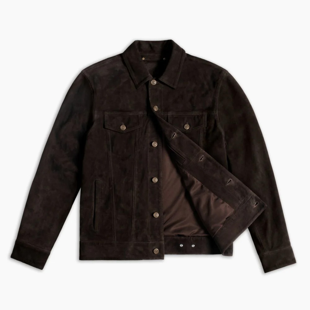 Suede Leather Trucker Jacket Classic Style with a Refined Touch